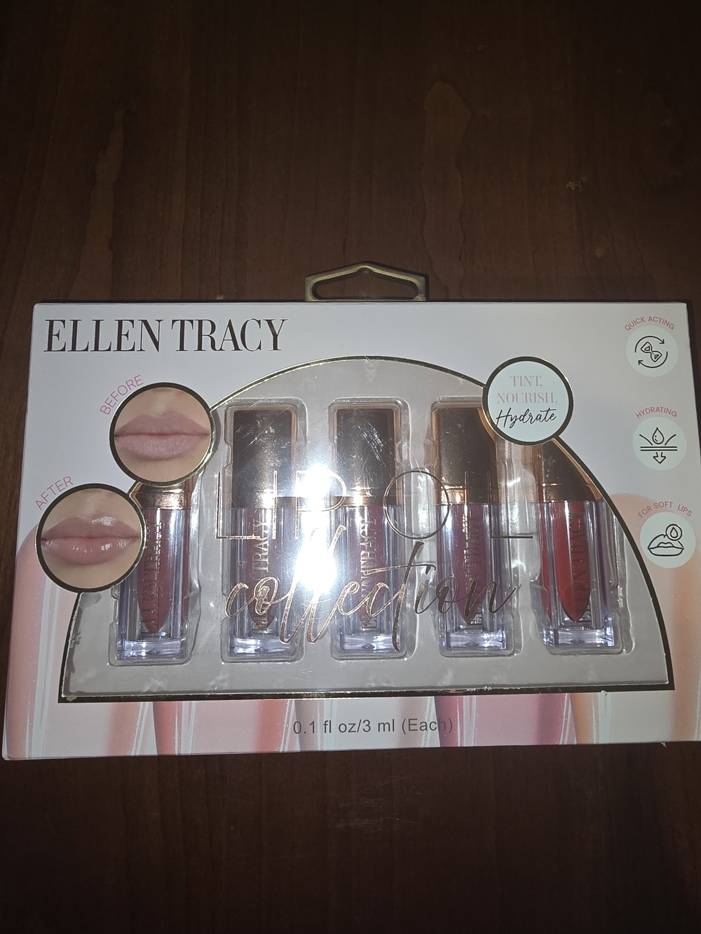 Ellen Tracy Hydrating Lip Tint Set - Pink Shades, New in Box